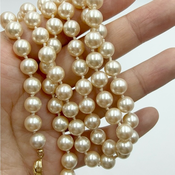 Vintage Marvella Signed Cream Faux Pearls Beaded Necklace - Picture 7 of 8